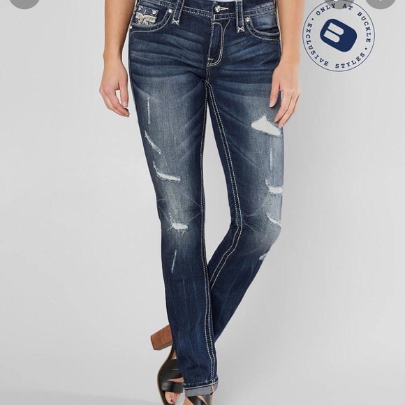 Rock Revival Denim - Like New l!Women”Rock Revival”Leni” Jeans “Easy Straight”Size 34